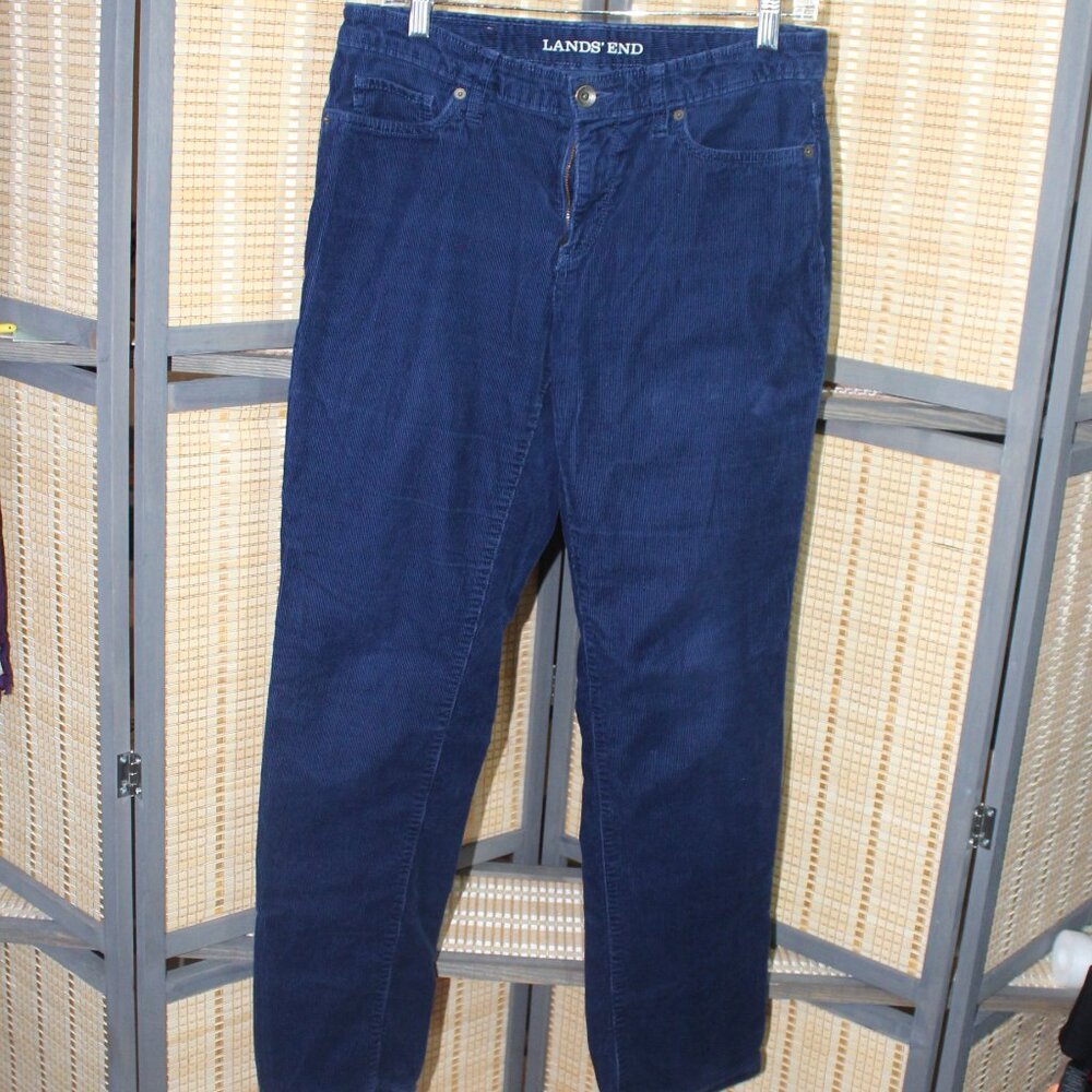 Lands End Straight Corduroy in a Dark Ink Blue